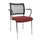 Bezoekersstoel Stof Bordeauxrood Rug Netbekleding Zwart Armleuningen