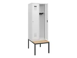 locker met bank,HxBxD 1950x600x815mm,2vak,vak B 300mm,cilinderslot