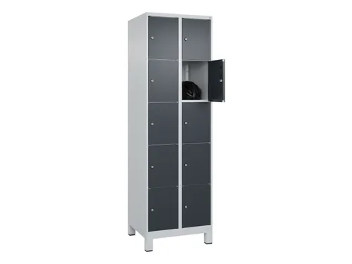lockerkast,HxBxD 1950x600x500mm,2x5vakken,vak B 300mm,cil.-slot,voeten