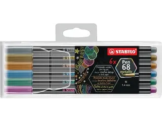 Pen 68 metallic viltstift 6 kleuren 6 stuks - 2