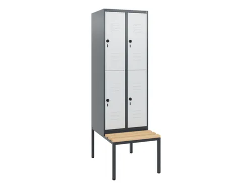 Dubbeldekse dekenkist,HxBxD 1950x600x815mm,2x2vak.,vak B 300mm