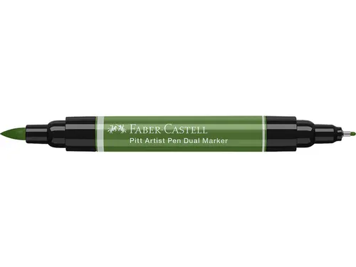 Tekenstift Faber-Castell Pitt Artist Pen duo marker 167 permanent olij