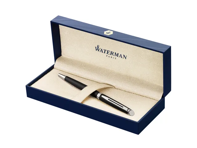 Balpen Waterman Hémisphère Matt Black CT Medium Blauwe inkt