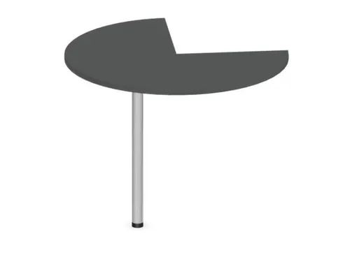 aanbouwtafel,i.h.v.,HxØ 720-840x1000mm,driekwartrond,MS-donkergrijs