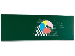 Schoolbord Enkelvlaksbord 100x300cm Krijtbord Magnetisch Groen emaille - 1