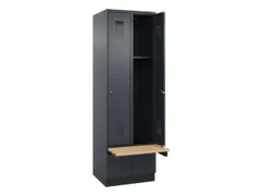 locker met bank,HxBxD 1950x600x815mm,2vak,vak B 300mm,cilinderslot