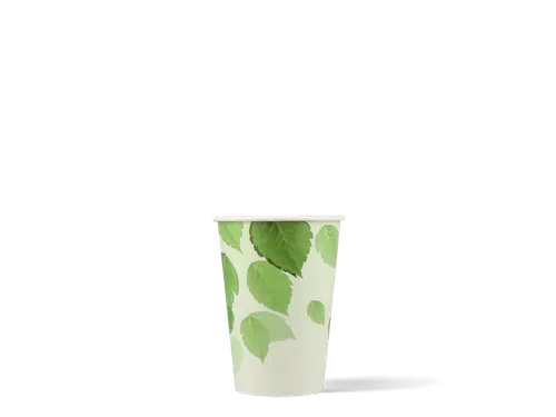 Biologische Koffie Beker Karton 180ml Groene Blaadjes 100 Stuks