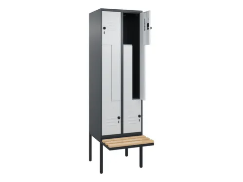 Z-garderobekast,HxBxD 2120x600x815mm,2vak,vak B 300mm,draaigrendel