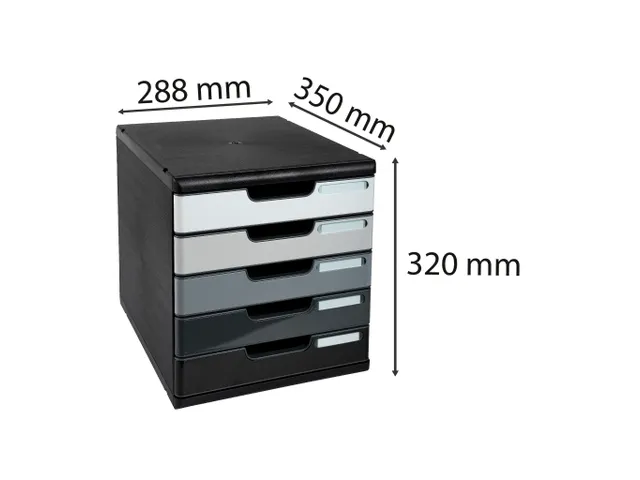 Ladenbox Modulo A4 5 Gesloten Laden Ecoblack Grijs