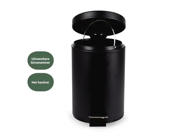 Pedaalemmer Zwart 12 Liter
