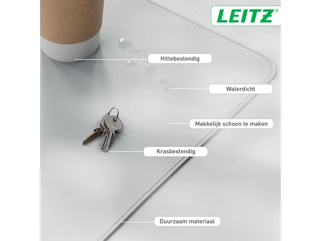 Bureau-onderlegger Leitz 80x40cm oprolbaar grijs