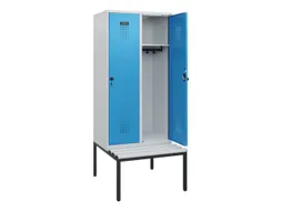 locker met bank,HxBxD 1950x800x815mm,2vak,vak B 400mm,draaigrendel