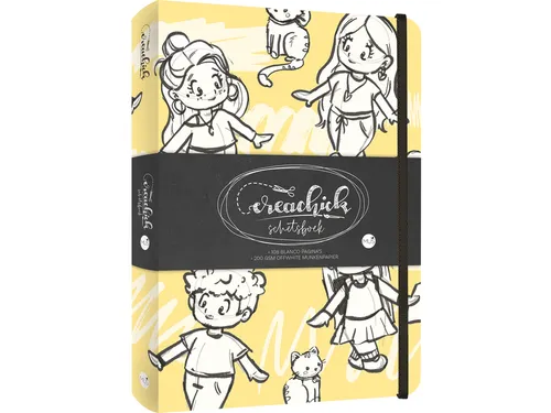 Schetsboek CreaChick Chibi Yellow 108 pagina's 200 gram