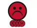 Magneet smiley 75mm emotie bedroefd rood 5 stuks