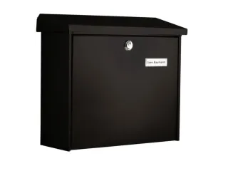 muurbrievenbus,staal,zwart,HxBxD 340x380x148mm,inworp boven - 1