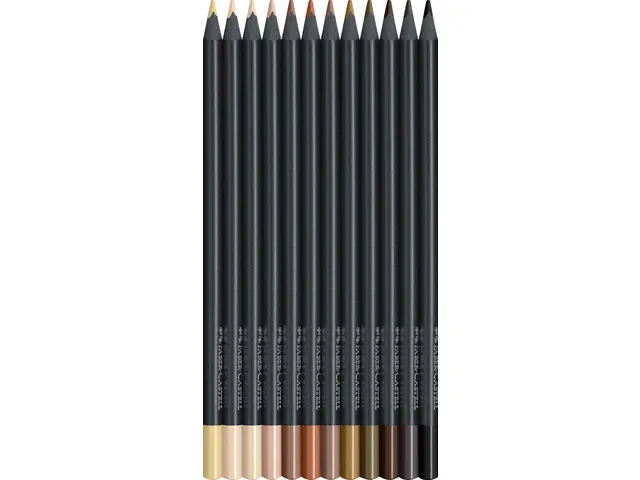 Kleurpotlood Faber-Castell Black Edition 12 stuks huidskleurtinten in