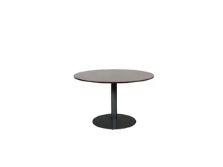 Linesto Vergadertafel Vaste Hoogte 120cm Rond Logan Eiken 25mm Zwart - 1