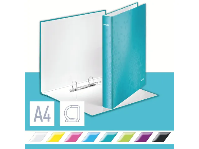 Ringband Leitz Wow 4241 2 rings D-mech 25mm A4 Ijsblauw