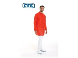 Cmt Pp Non Woven Bezoekersjas Met Drukknopen Rood Maat XXXL 100 Stuks - 2