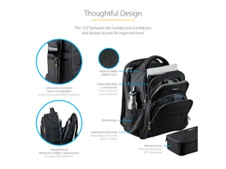 15.6 Inch Laptop Rugzak met Verwijderbare Opbergtas voor Accessoires - 14