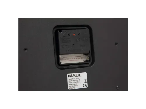 Wandklok MAUL Step RC Ø40x5cm zilver kunststof frame incl.batterij