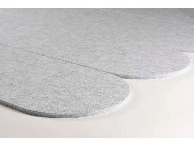 Akoestische PET-vilt ovale stroken lichtgrijs 30x120cm 6 stuks