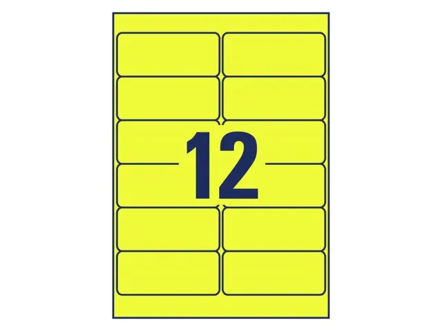 Etiquette laser Avery 99,1x42,3mm jaune 20 feuilles, 12 ets par feuill
