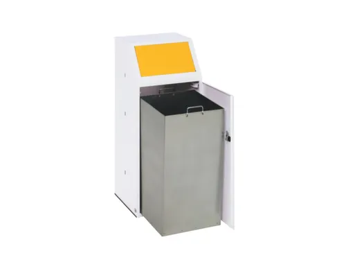 Afvalverzamelaar 69 liter binnenbak sticker recyclebaar materiaal geel