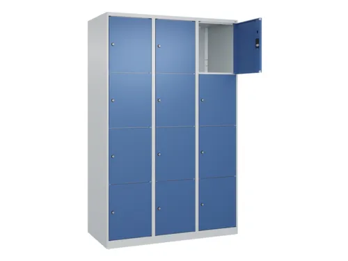 lockerkast,HxBxD 1850x1200x500mm,3x4vakken,vak B 400mm,cil.-slot