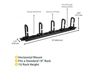 1U Server Rack Cable Management Panel - 2