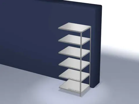 magazijnstelling,aanbouwveld,HxBxD 2500x1000x800mm,vaklast 200kg