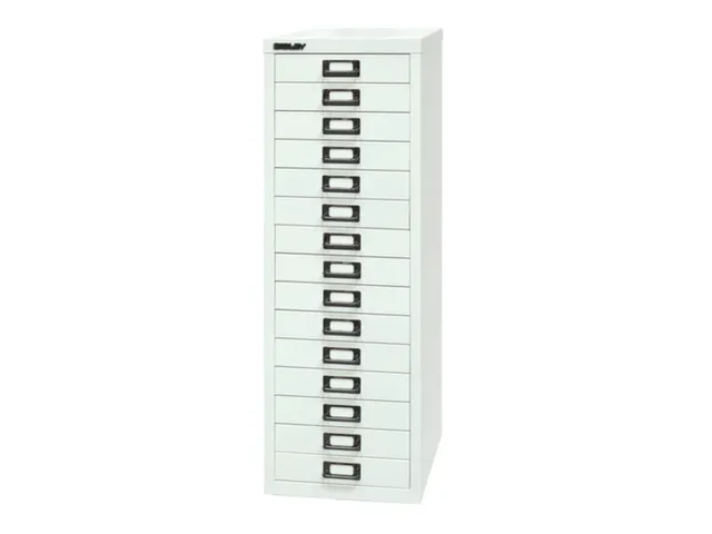 kantoor-ladekast HxBxD 860x279x380mm 15 laden romp verkeerswit staal