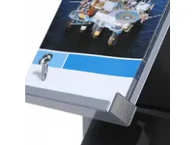 OUTLET Totem porte-brochures argent avec étagères en métal