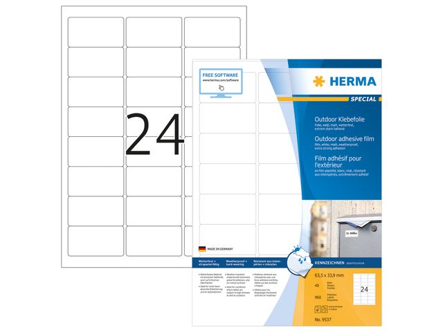 Herma Etiket 9537 Outdoor 63.5x33.9mm Wit | HermaLabels.nl