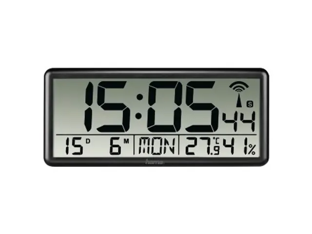 Digitale radiogestuurde wandklok Jumbo, zwart