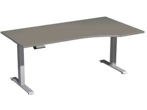 In hoogte verstelbaar bureau in vrije vorm,HxBxD 630-1280x1800x1000mm