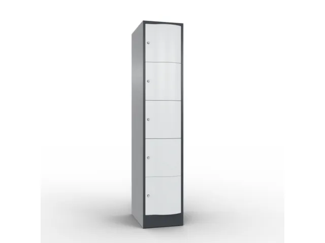 lockerkast cil.slot 1950x396x640mm 1x5 vakken RAL7021 front RAL7035