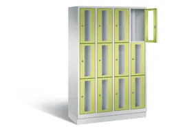 Lockerkast 1800x1190x500mm 4x3 vakken Cilinderslot, Sokkel, RDS1108060