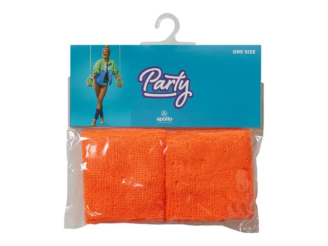 Polsband neon oranje 2stuks