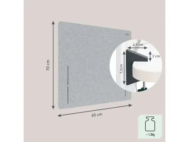Bureauscherm Leitz in hoogte verstelbaar 70x60cm