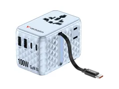 30192 Charge'n'Travel 100W Reislader universeel 2xUSB-C+2xUSB-A blauw