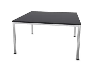 Vergadertafel Hxbxd 74x140x140cm 4-poots Ronde Buis Aluzilver Cc-zwart - 3