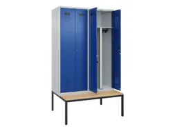 PBM-locker met bank,HxBxD 2120x1200x815mm,4vak,vak B 300mm