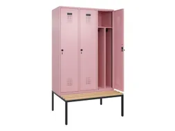 locker met bank,voor scheiding van kleding,HxBxD 2120x1200x815mm,3vak