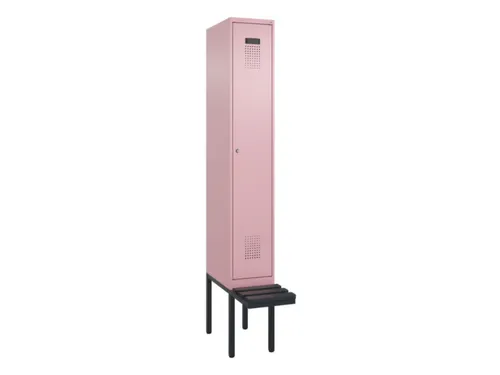 locker met bank,voor scheiding van kleding,HxBxD 2120x300x815mm,1vak