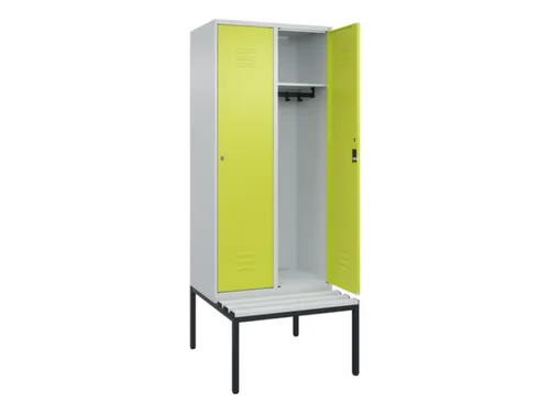 locker met bank,HxBxD 2120x800x815mm,2vak,vak B 400mm,cil.-slot