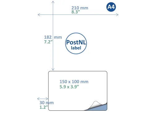 Retourlabel POSTNL label A4 150x100mm 500 Vel