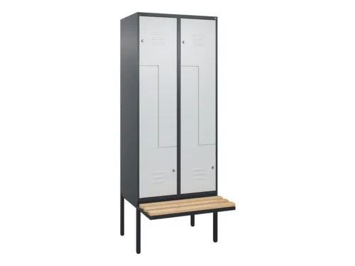 Z-garderobekast,HxBxD 2120x800x815mm,4vak,vak B 400mm,cil.-slot