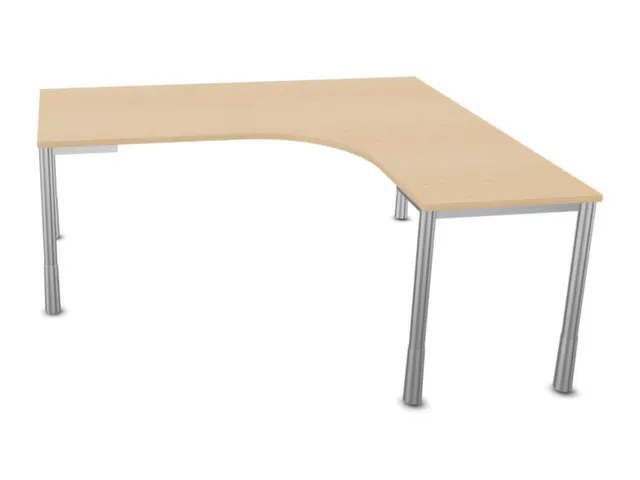 In hoogte verstelbaar bureau in vrije vorm,NE-esdoorn