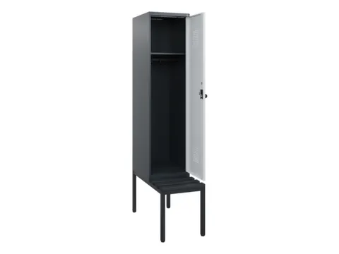 locker met bank,HxBxD 1950x400x815mm,1vak,vak B 400mm,draaigrendel
